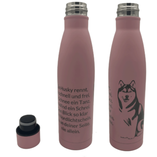 Isolierflasche Husky in rosa
