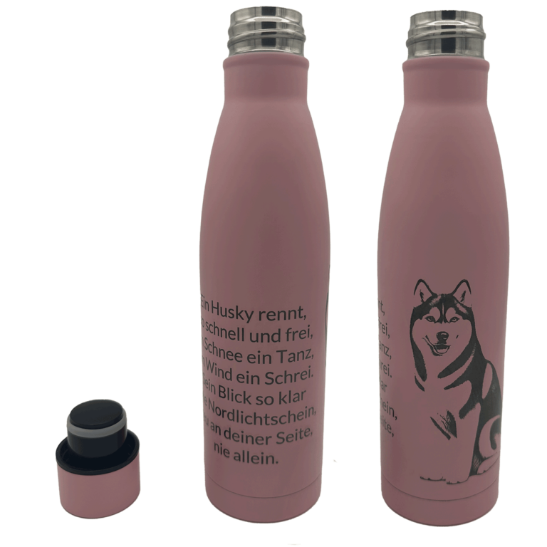 Isolierflasche Husky in rosa