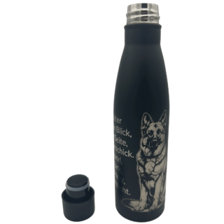Isolierflasche schwarz Schäferhund